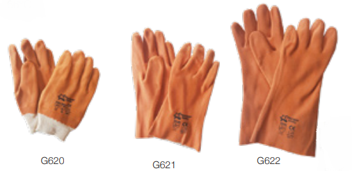 Pioneer Orange Foamed PVC Glove