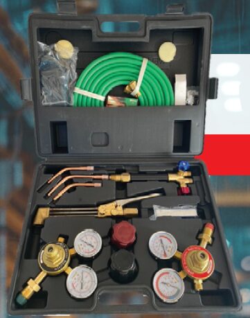 Javweld oxygen and acetylene cutting torch kit with regulators, nozzles, and hoses