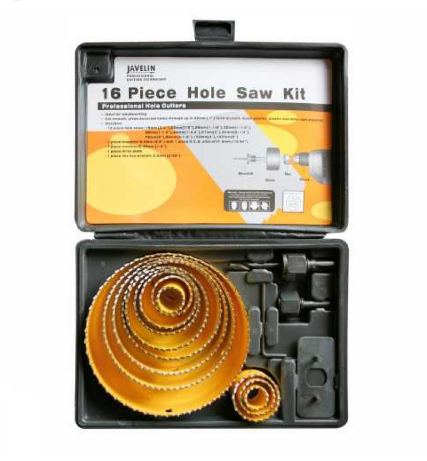 16 PCE CARBON STEEL HOLESAW SET 19-127mm