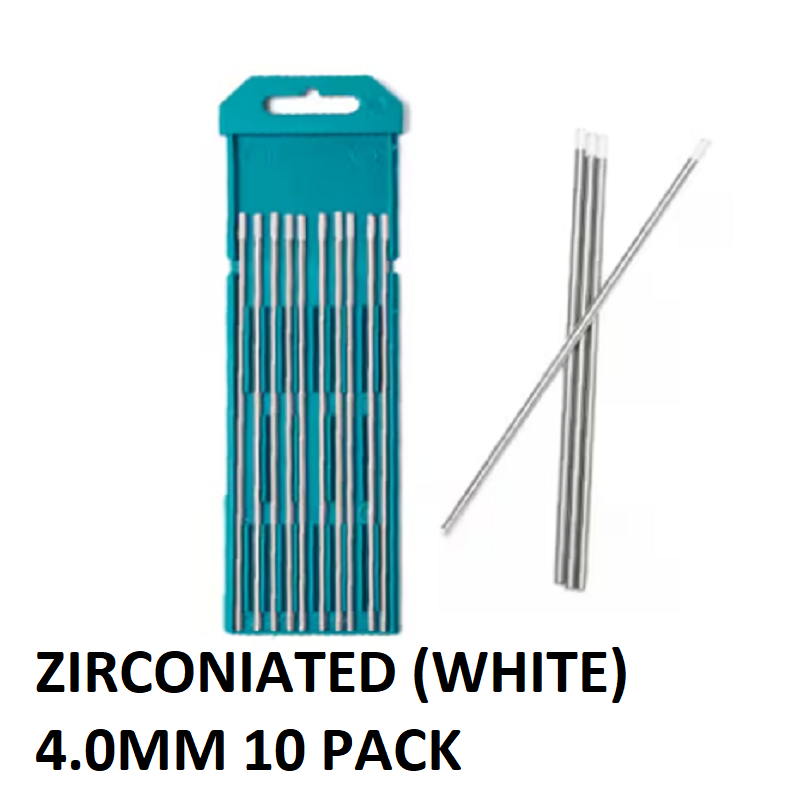 AFROX Zirconiated Tungsten 4.0mm White Tip TIG Electrodes – 10 Pack