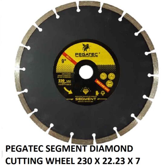 PEGATEC 230mm segmented diamond cutting wheel 230x22.23x7 for concrete and masonry